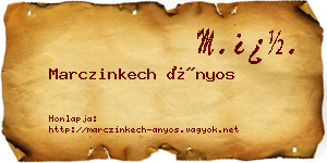 Marczinkech Ányos névjegykártya